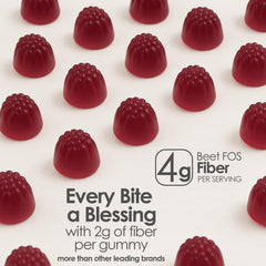 Wuliao Clean Fiber Gummies texture closeup showing soft palatable gummies.