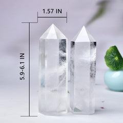 WUYOUSHI six-faceted quartz point wand ready for focus work.
