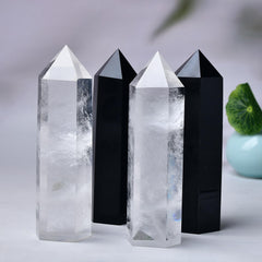 WUYOUSHI clear quartz wand accents meditation and display area.