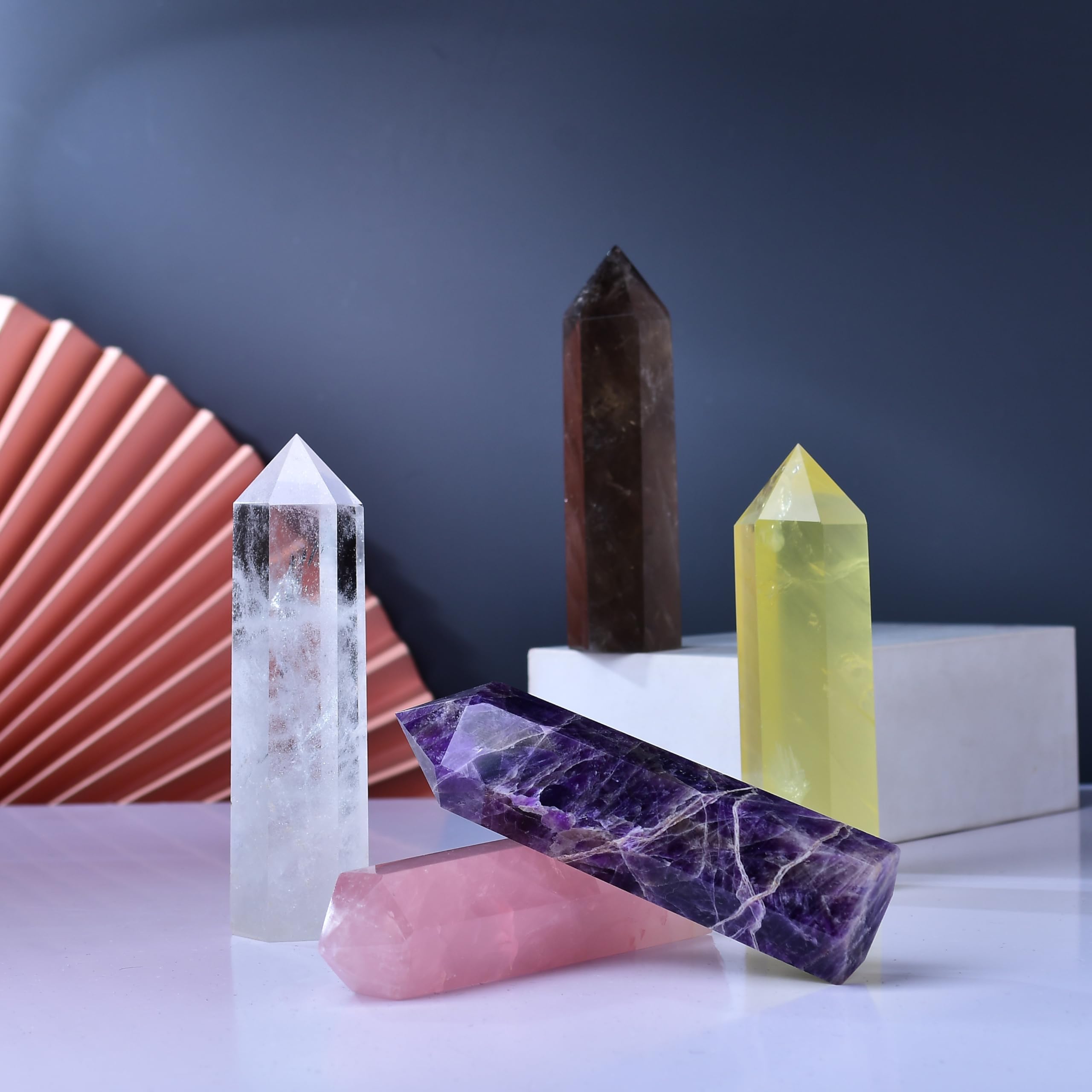 WUYOUSHI hand polished smoky quartz wand detail and shine