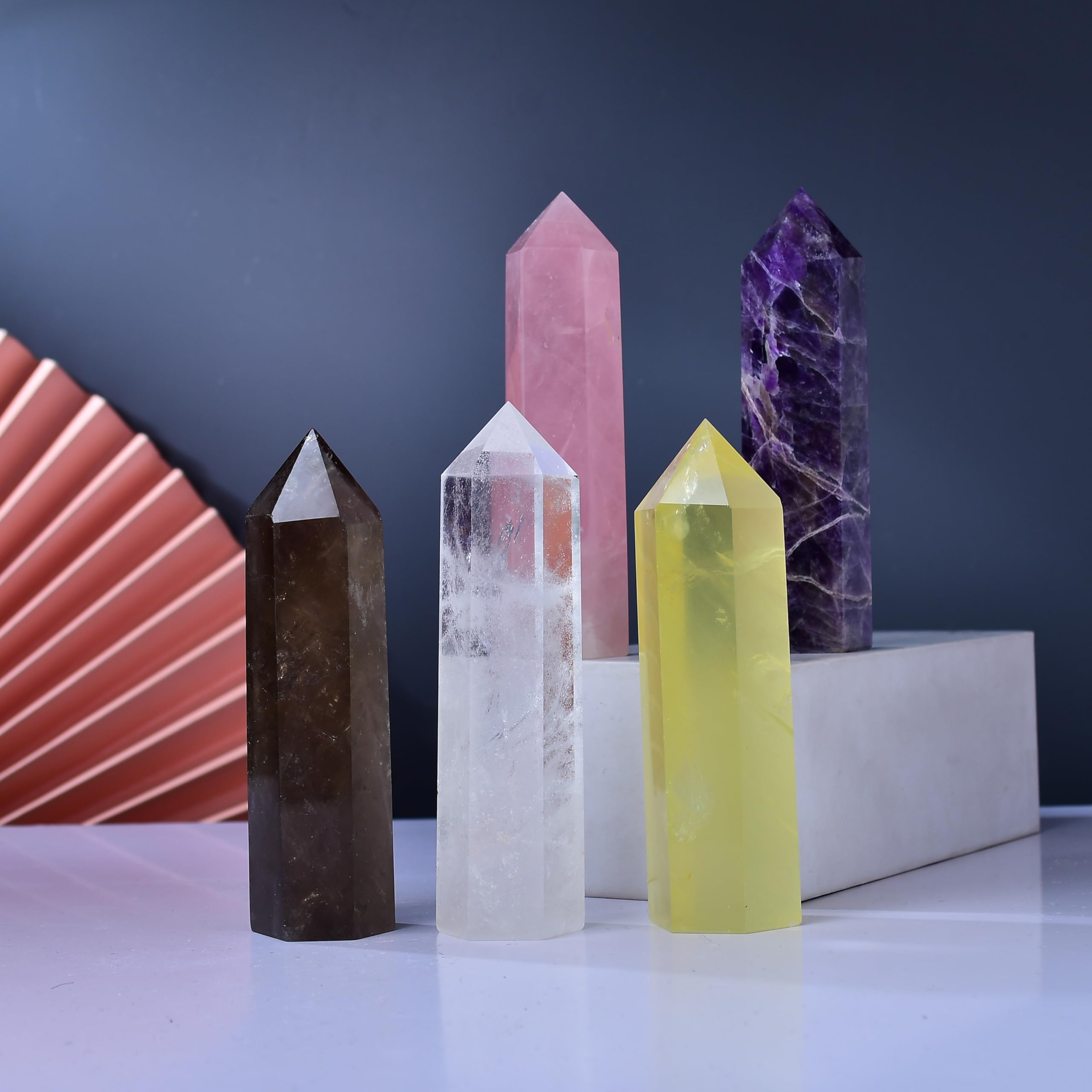 WUYOUSHI smoky quartz wand with natural texture and unique grain