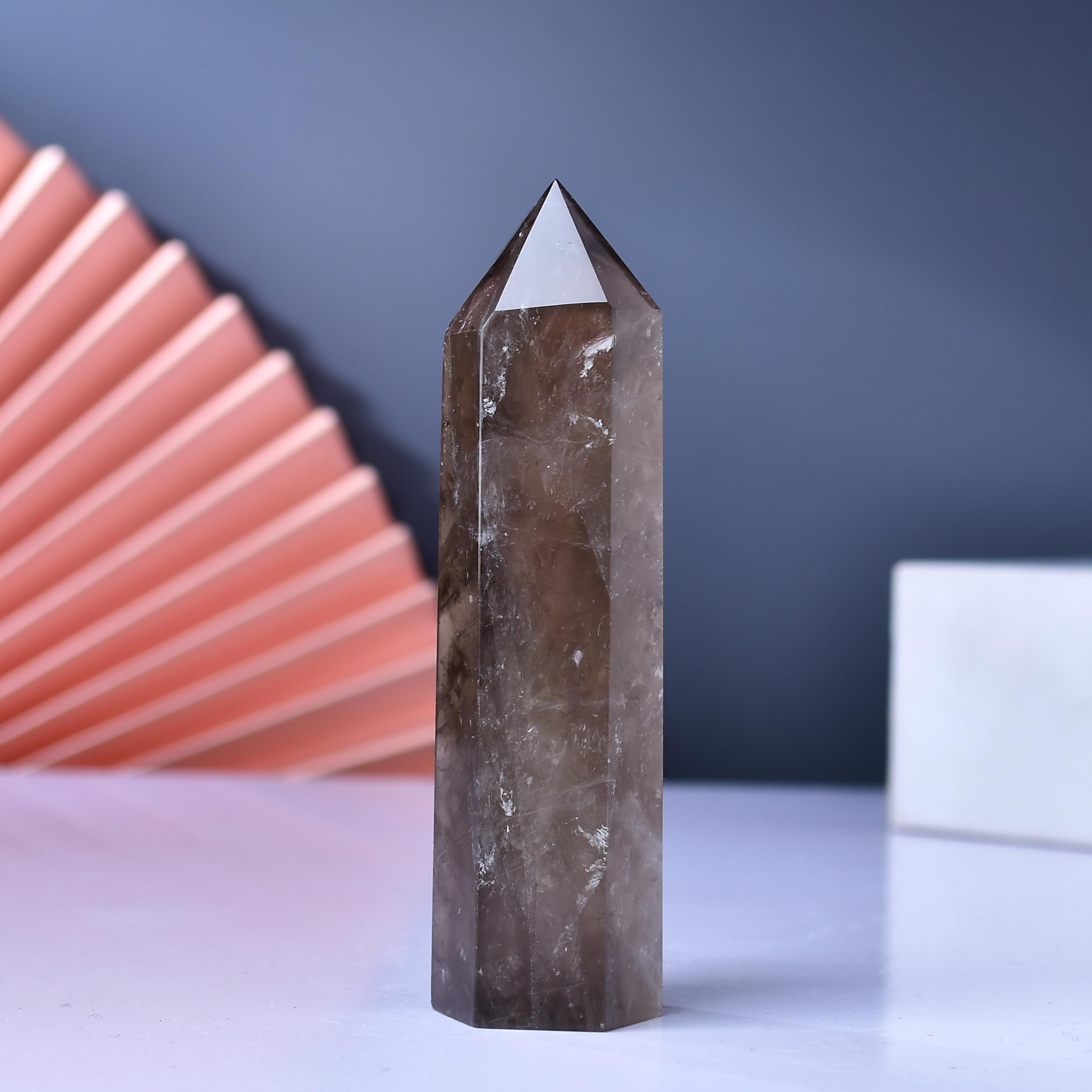 WUYOUSHI smoky quartz wand for Reiki and meditation sessions
