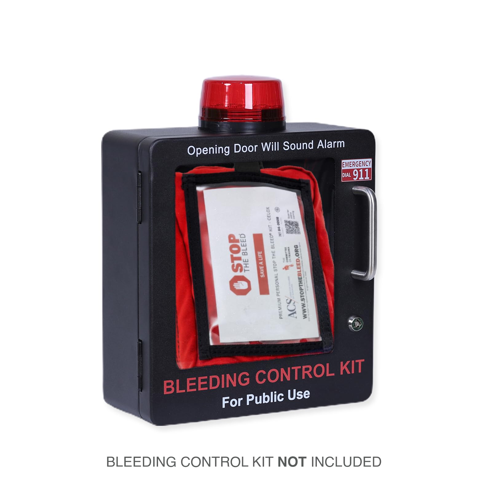 WWILKEN Bleeding Kit Wall Cabinet open door shows organized interior for quick retrieval.