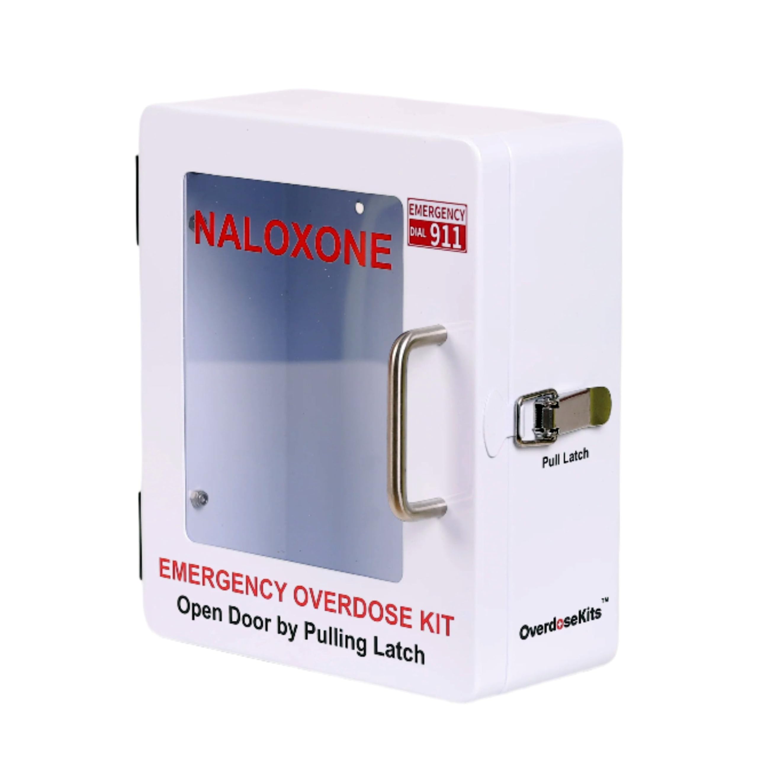 WWILKEN Naloxone Cabinet interior shows space for 2-4 boxes and accessories