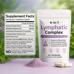 WXDOAU 6-in-1 lymphatic capsules close-up ready for daily wellness use