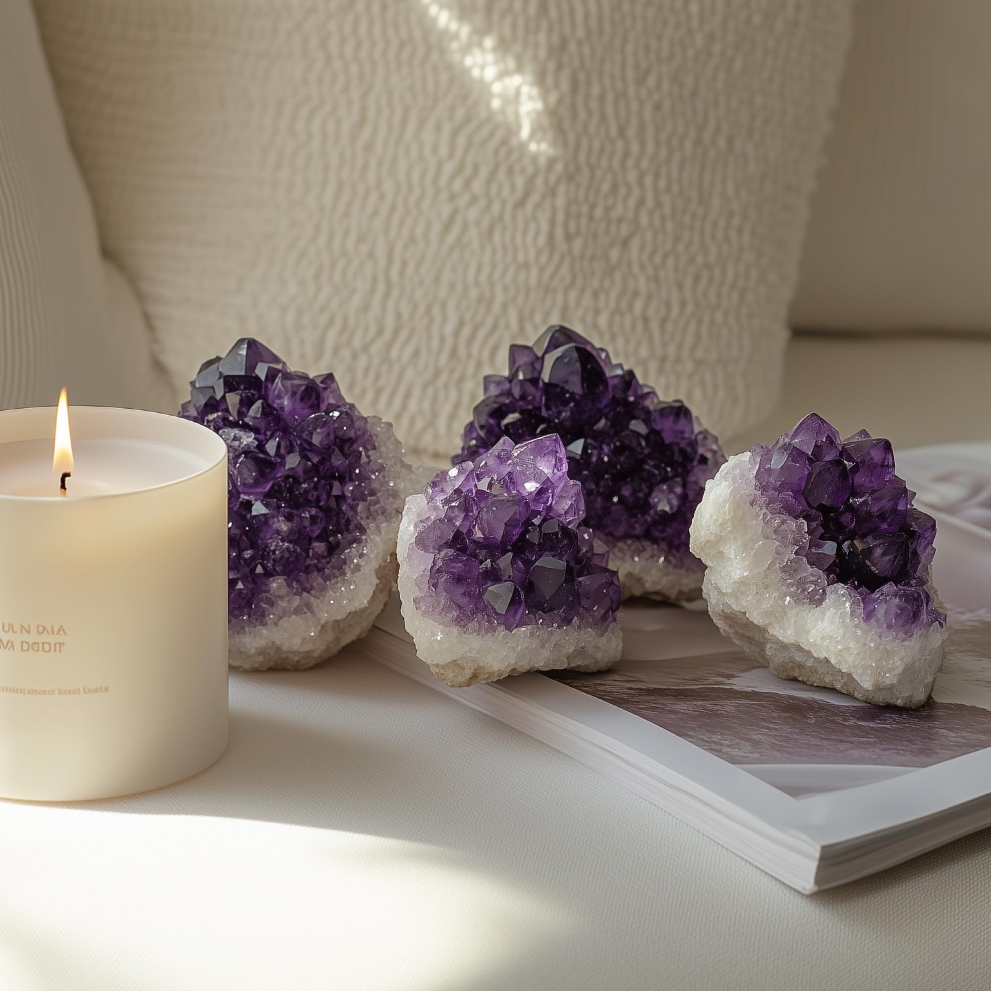 WYJHYZN amethyst altar display idea with calming color.