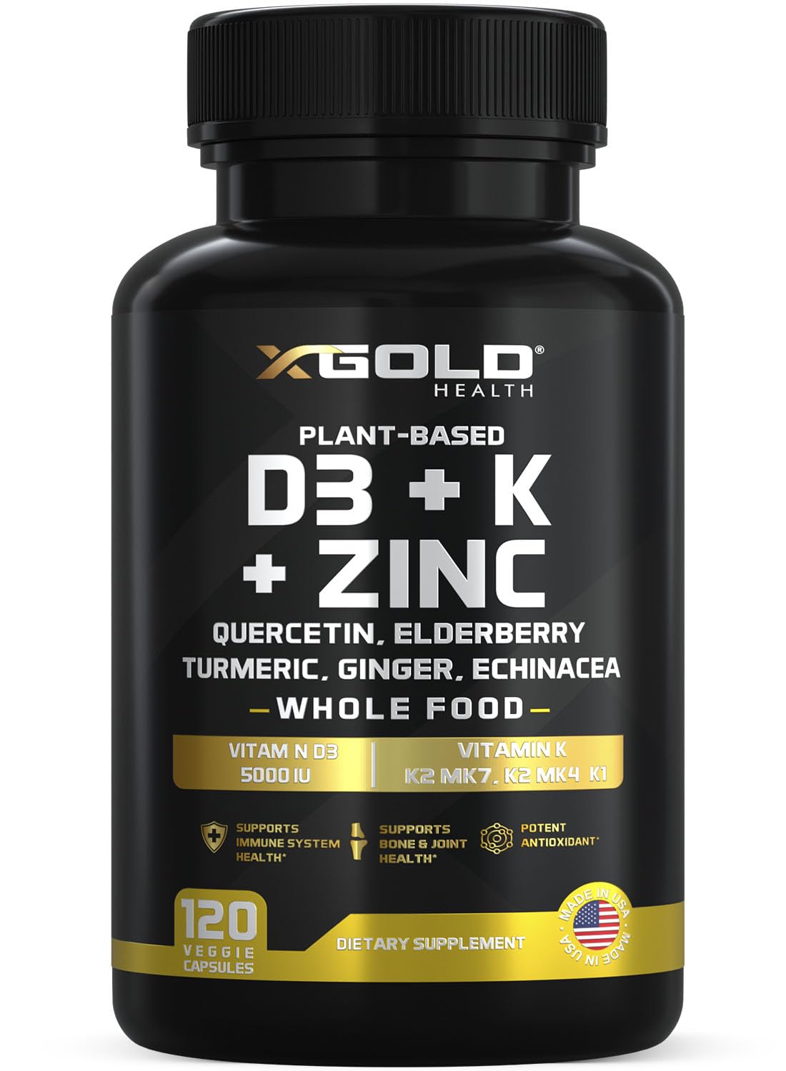 X Gold Health 8-in-1 bottle front for plant-based daily wellness