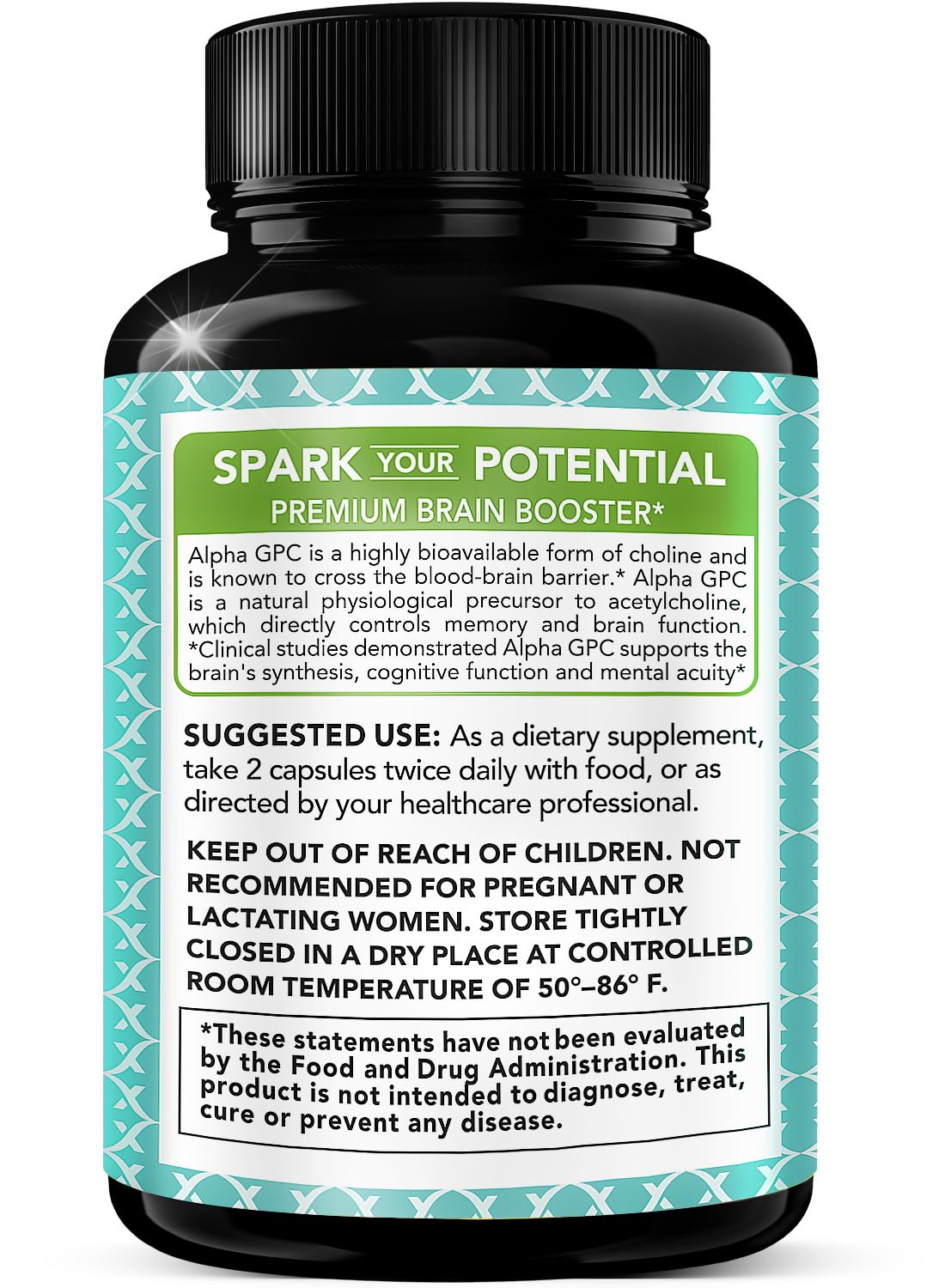 X Gold Health Alpha GPC 600mg ingredient label highlights purity and vegan formula