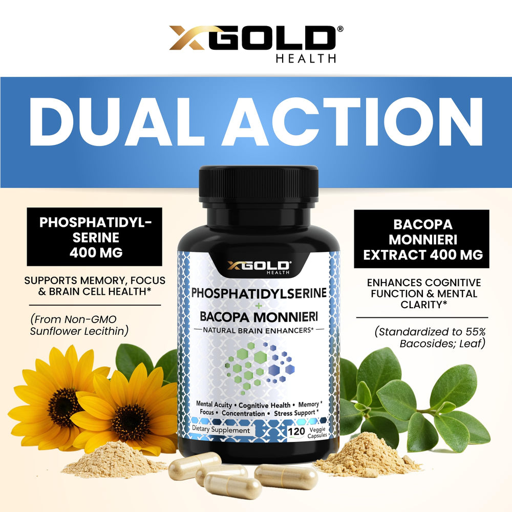 X Gold Health bottle label highlights ingredients and quality standards.