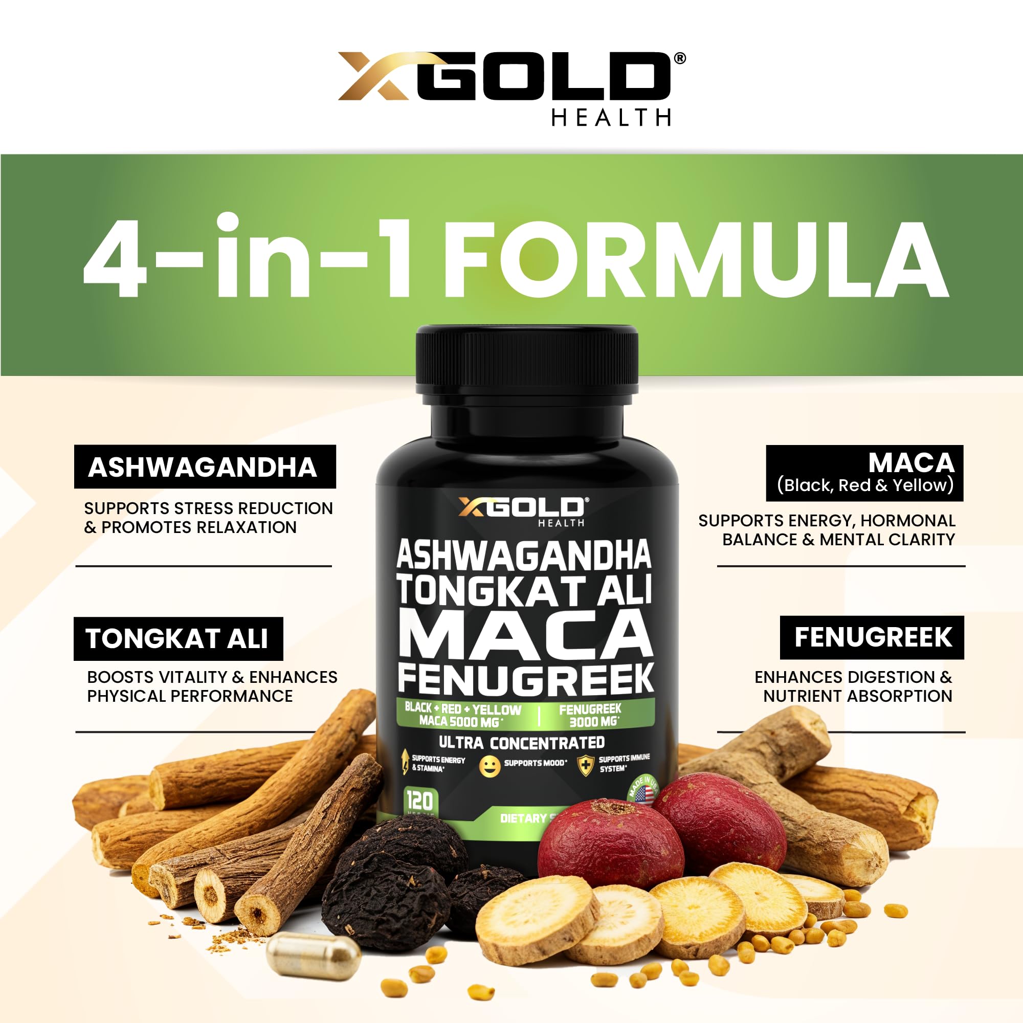 X Gold Health product in a gym bag illustrating on-the-go endurance support