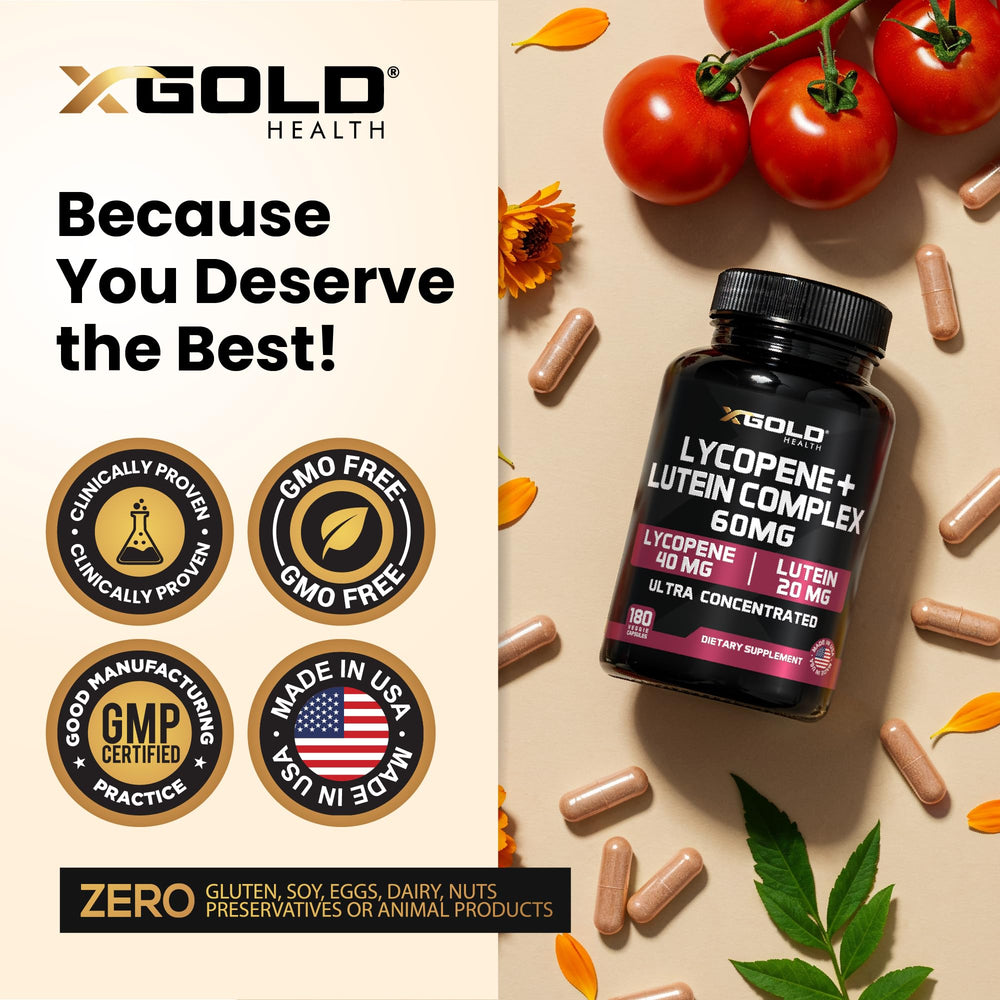 X Gold Health non-GMO gluten-free badge signals clean product choices.