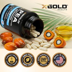 X Gold Health Palmitoylethanolamide pea bottle in a simple daily-use routine