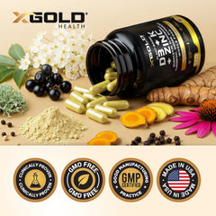 X Gold Health vegan gluten-free label on packaging