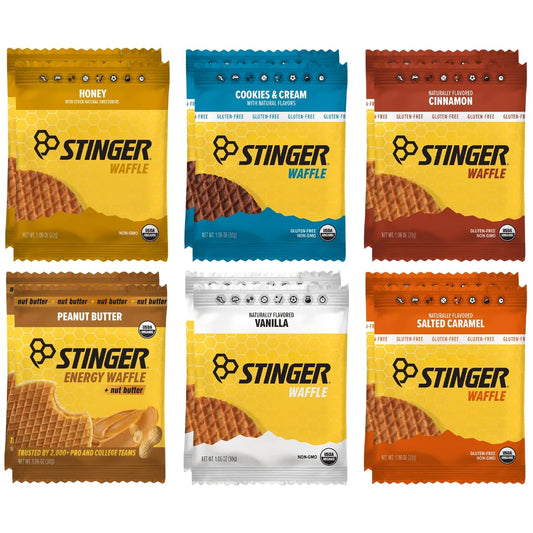 X-Zone Honey Stinnger organic waffles in six flavors, ideal for pre- or post-workout energy.