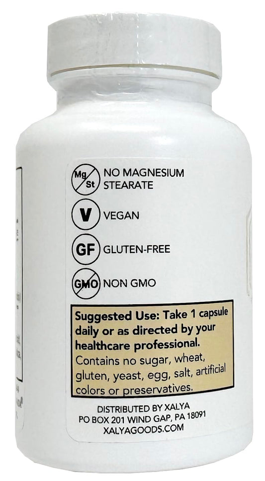 Xalya Longvida Curcumin capsules pack highlights easy two-month supply.