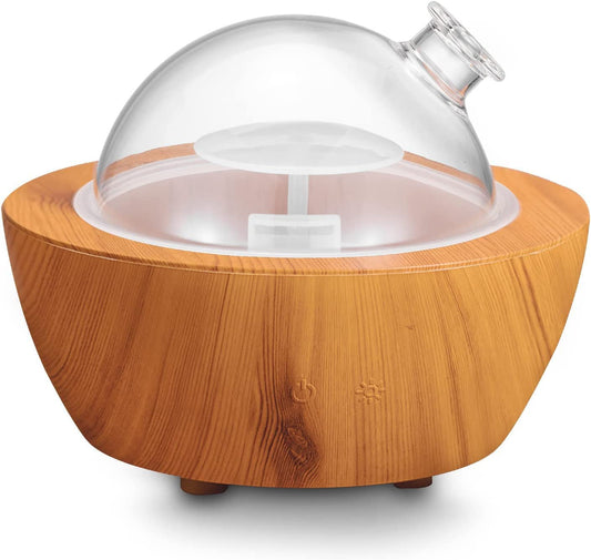 XANAPHIA 280ml diffuser with woodgrain base enhances any room ambiance.