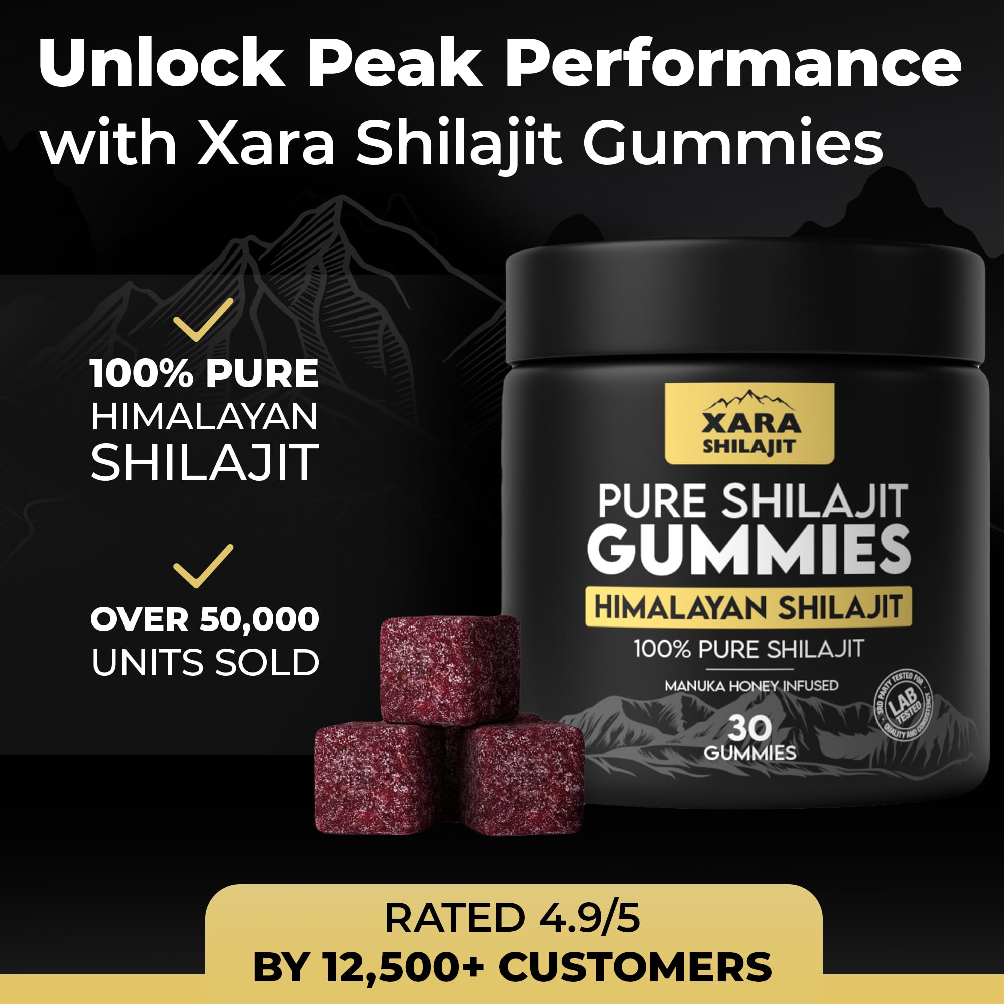 Xara Shilajit Gummies in a gym bag for pre-workout use