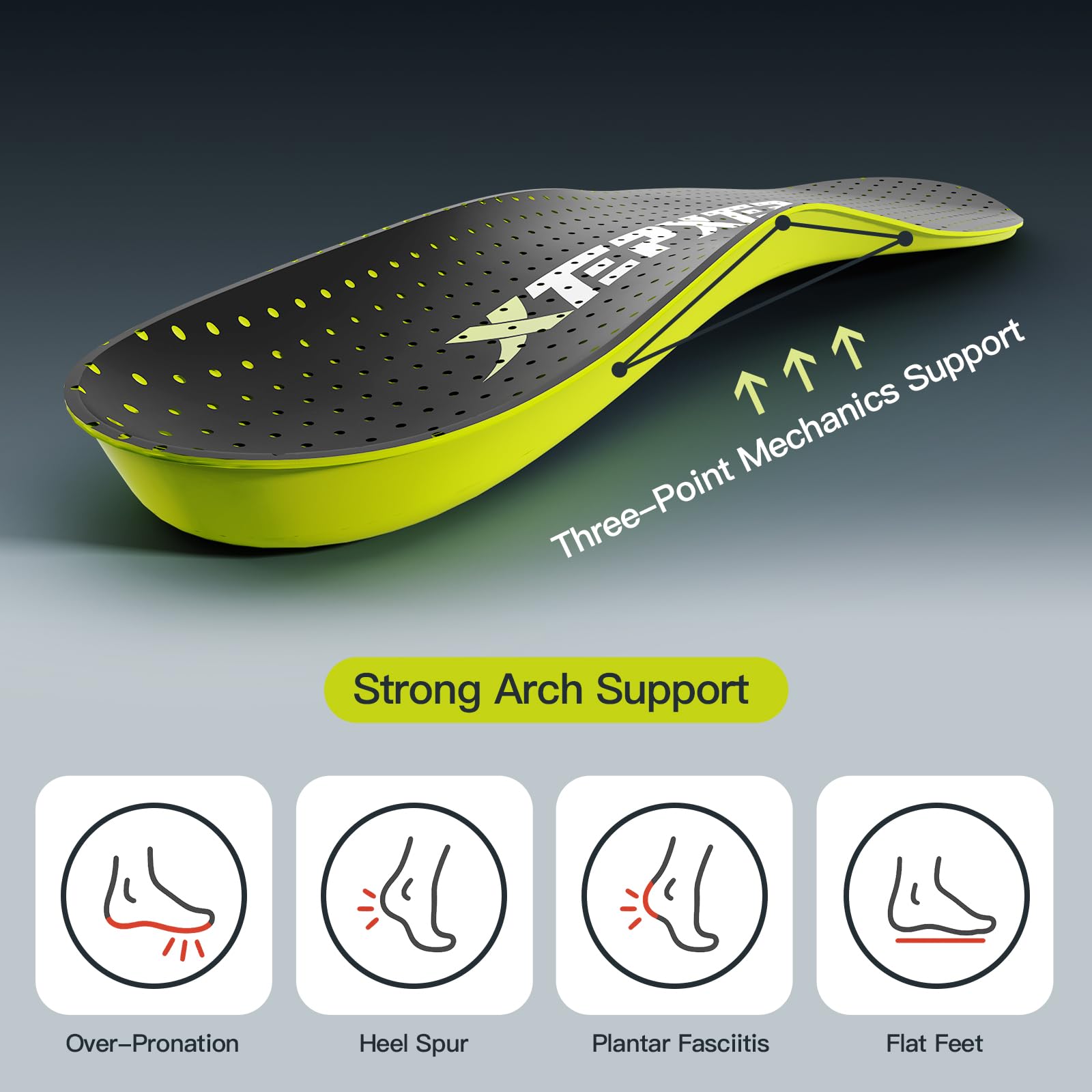 XEPXEP arch-support insole provides foot balance for daily comfort.