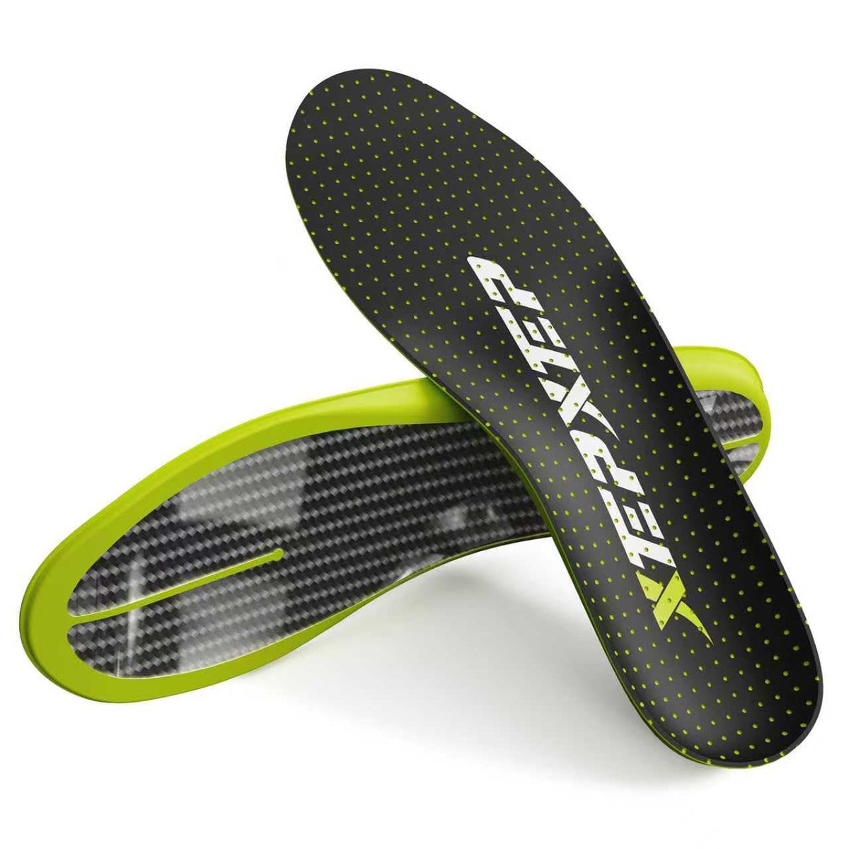 XEPXEP carbon fiber performance insole demonstrates energy return for faster sprints.