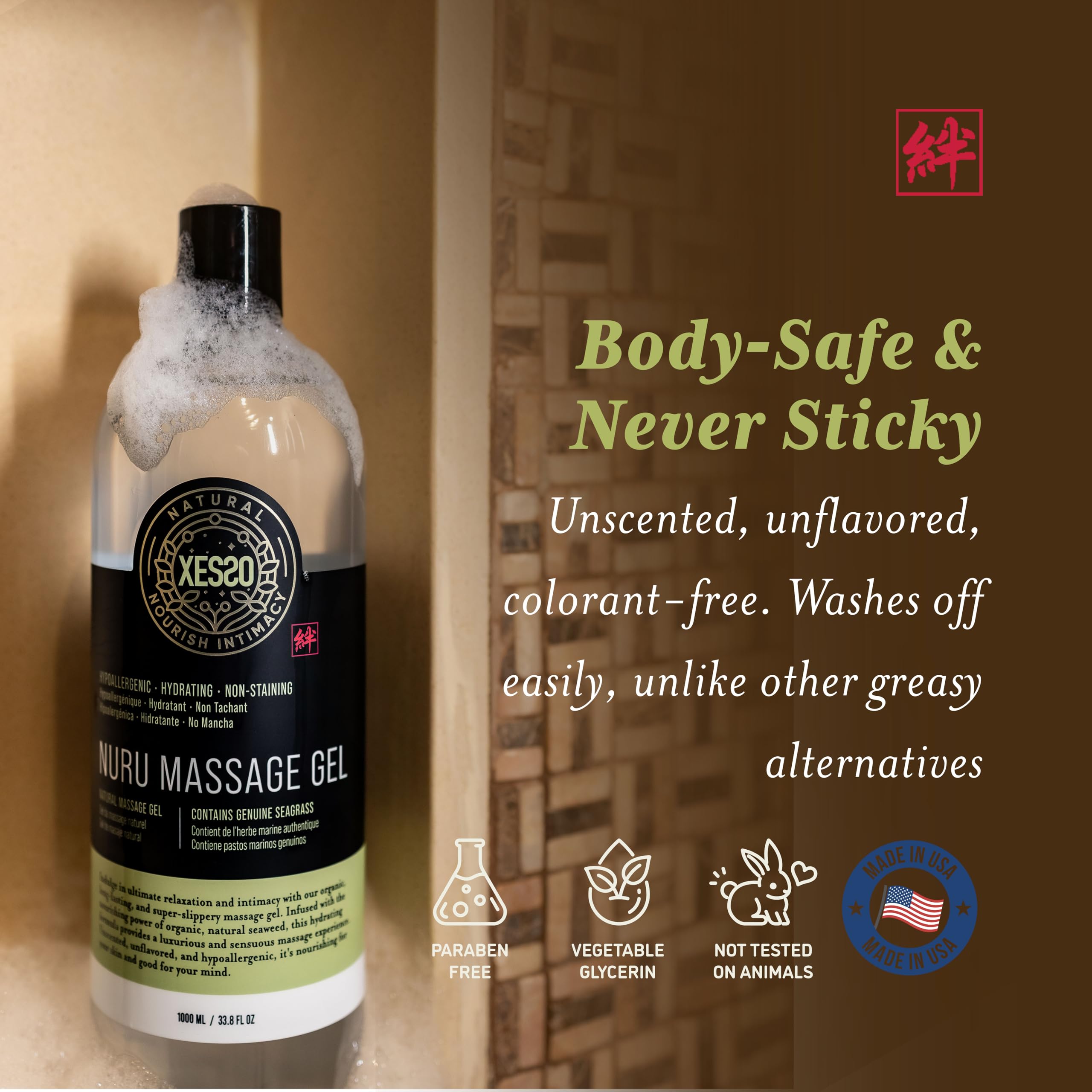 XESSO Nuru gel colorless application for clean, unobtrusive use.