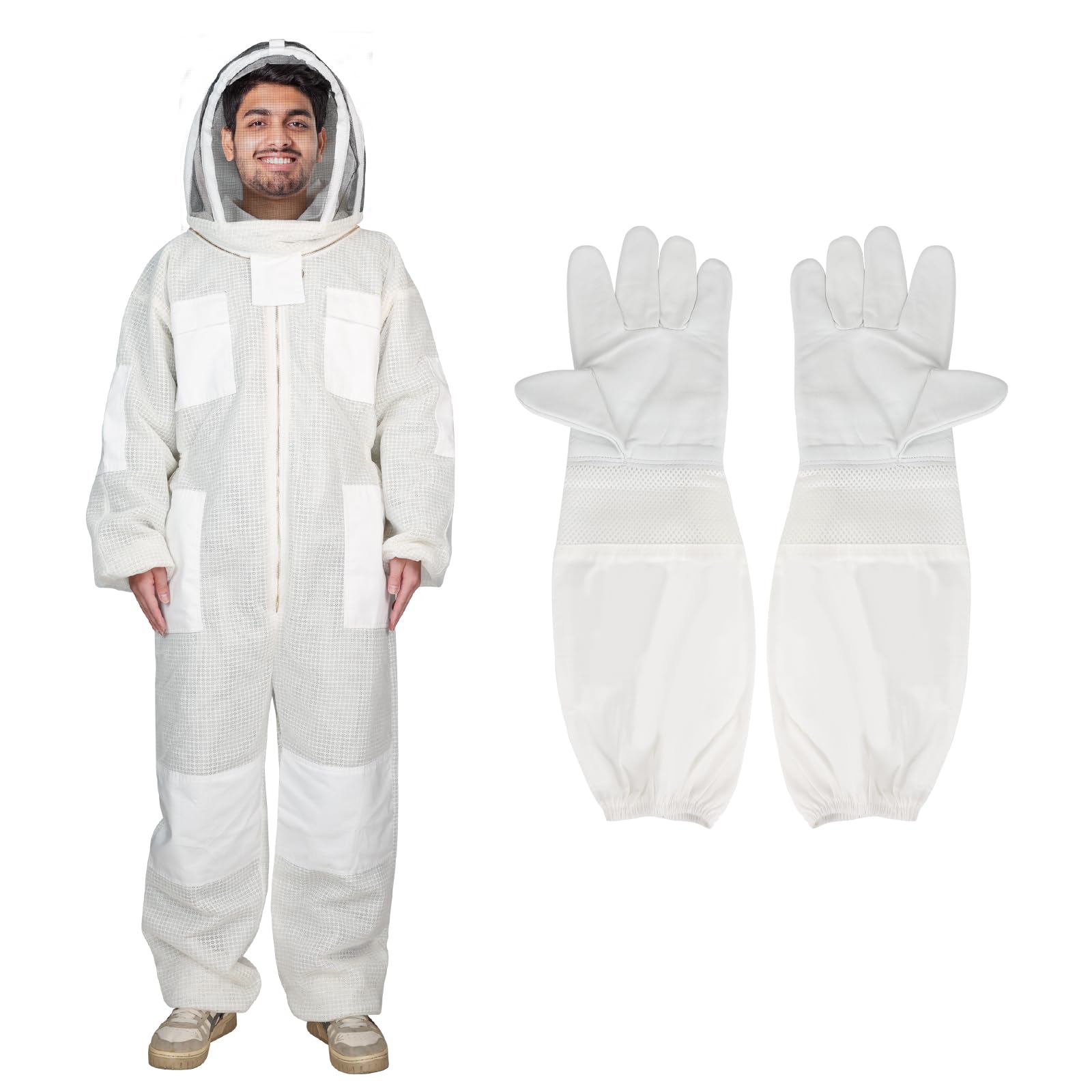 XGGYA 3Layer beekeeping suit with full-coverage hive work for protection and comfort