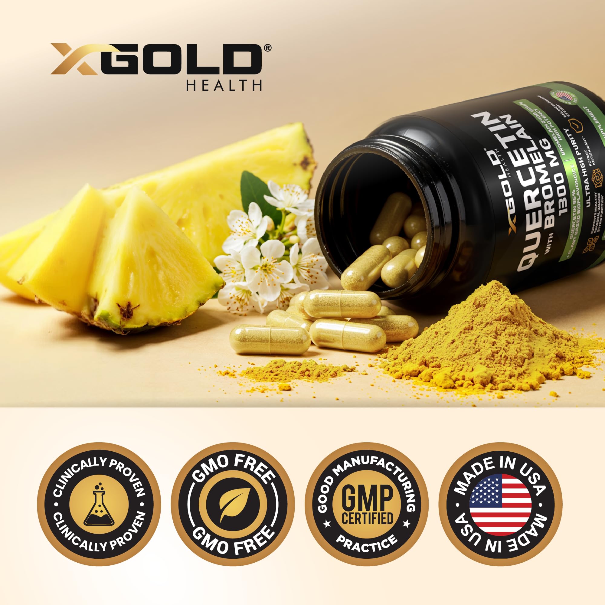 X Gold Health vegetarian capsules label communicates allergen-conscious formulation