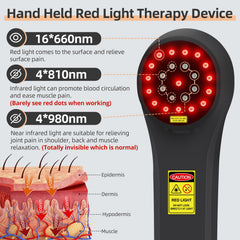 XHUIA handheld red light device side view highlighting portable design for travel
