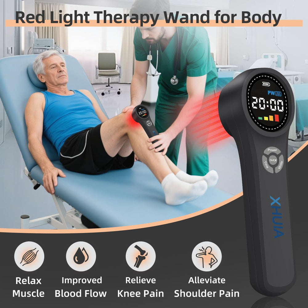 XHUIA wand in use near the body for targeted therapy sessions
