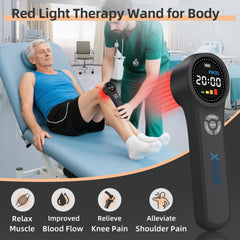 XHUIA wand in use near the body for targeted therapy sessions