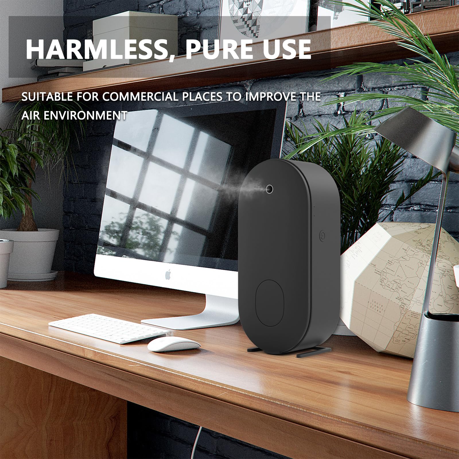 XIAAGXUNA black compact diffuser suited for desks and shelves