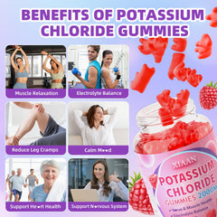 XIAAN potassium gummies ingredients vegan highlight sugar-free gluten-free formula.