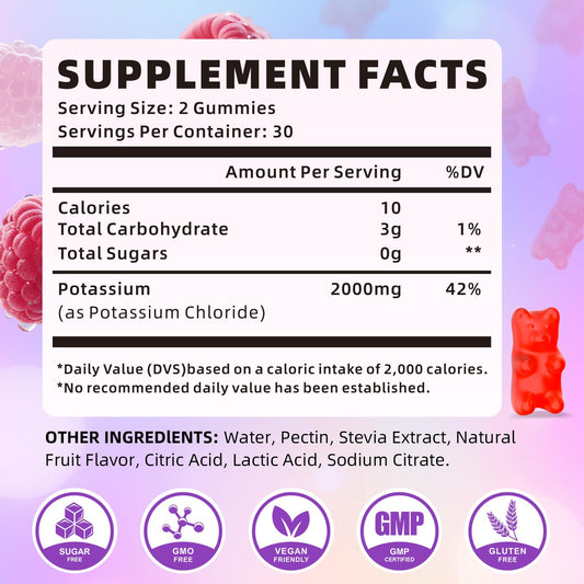 XIAAN potassium gummies on-the-go pack for daily electrolyte balance.