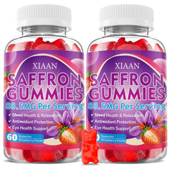 XIAAN saffron gummies bottle front may support calm and everyday focus.