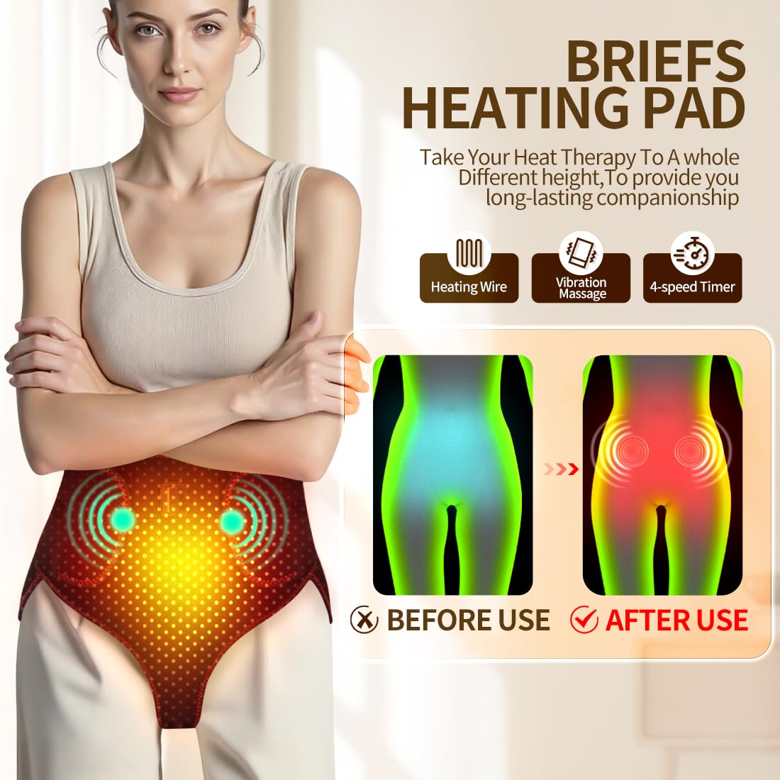 Xiangfutang heating pad placed on the lower back for targeted warmth