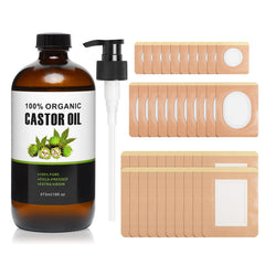 XIKERAY castor oil bottle with pump for easy, precise application.
