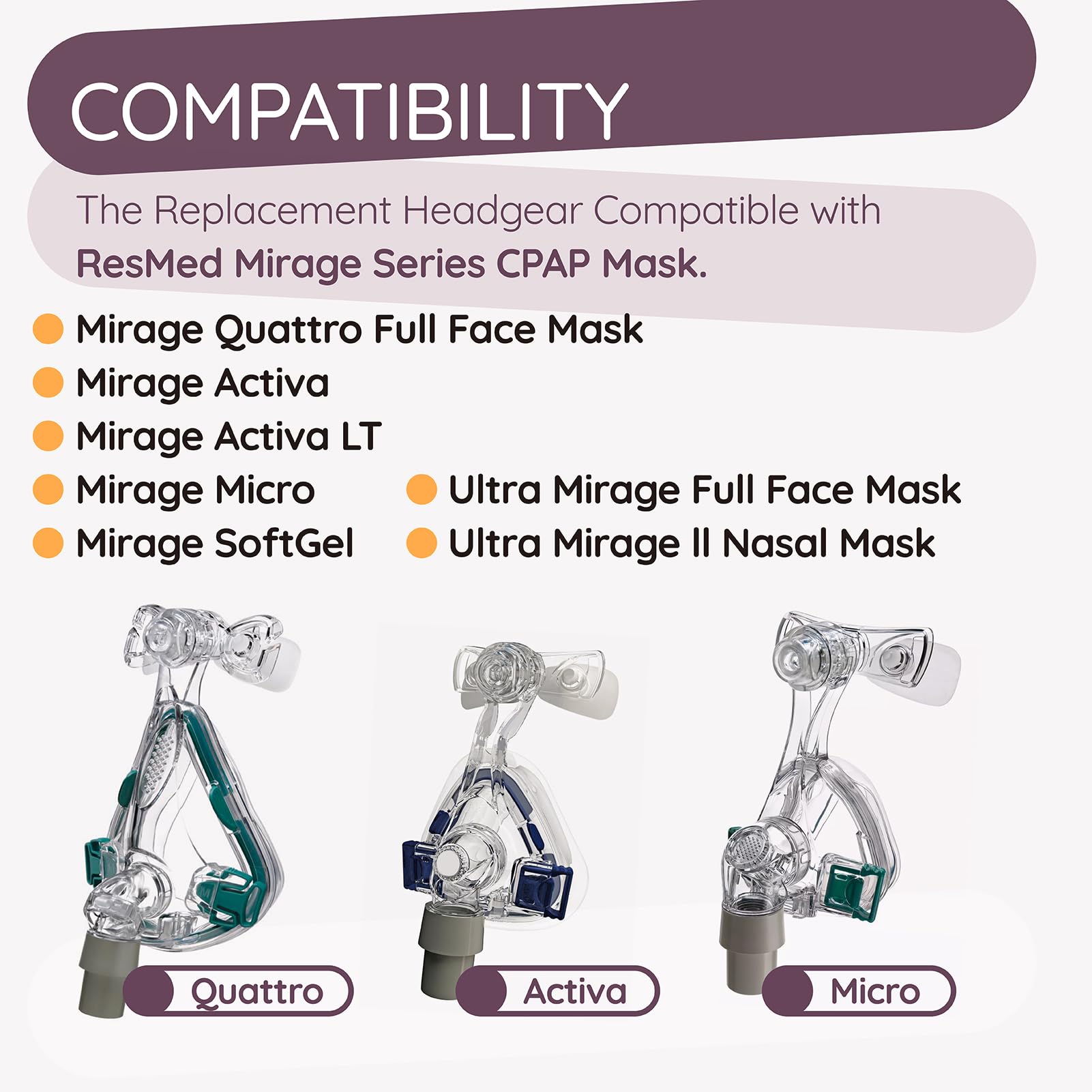 Ximoon Quattro Air headgear rear connection enables unrestricted head movement.
