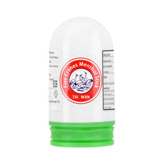 Close-up of Xinlong Five Cranes menthol stick showing compact menthol form for travel.