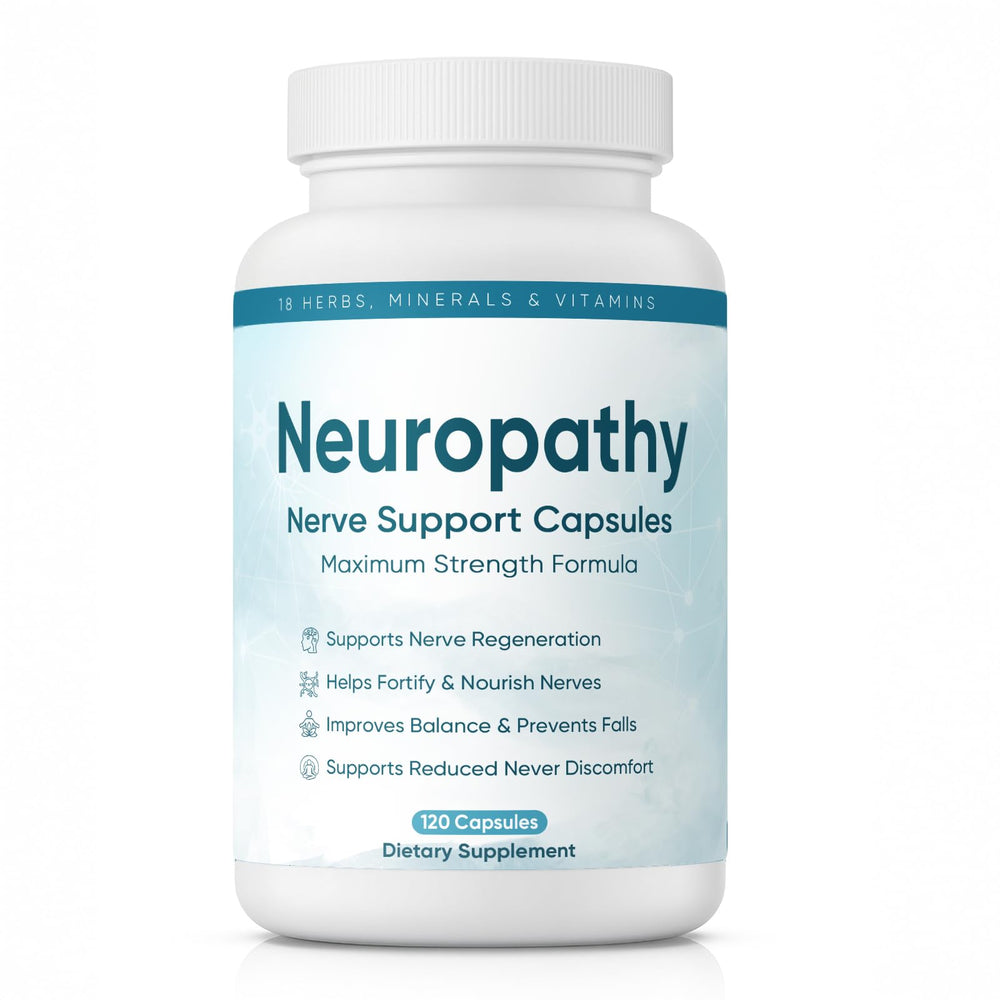 XIOEGSKE Neuropathy Support bottle front, vegan formula for daily nerve comfort