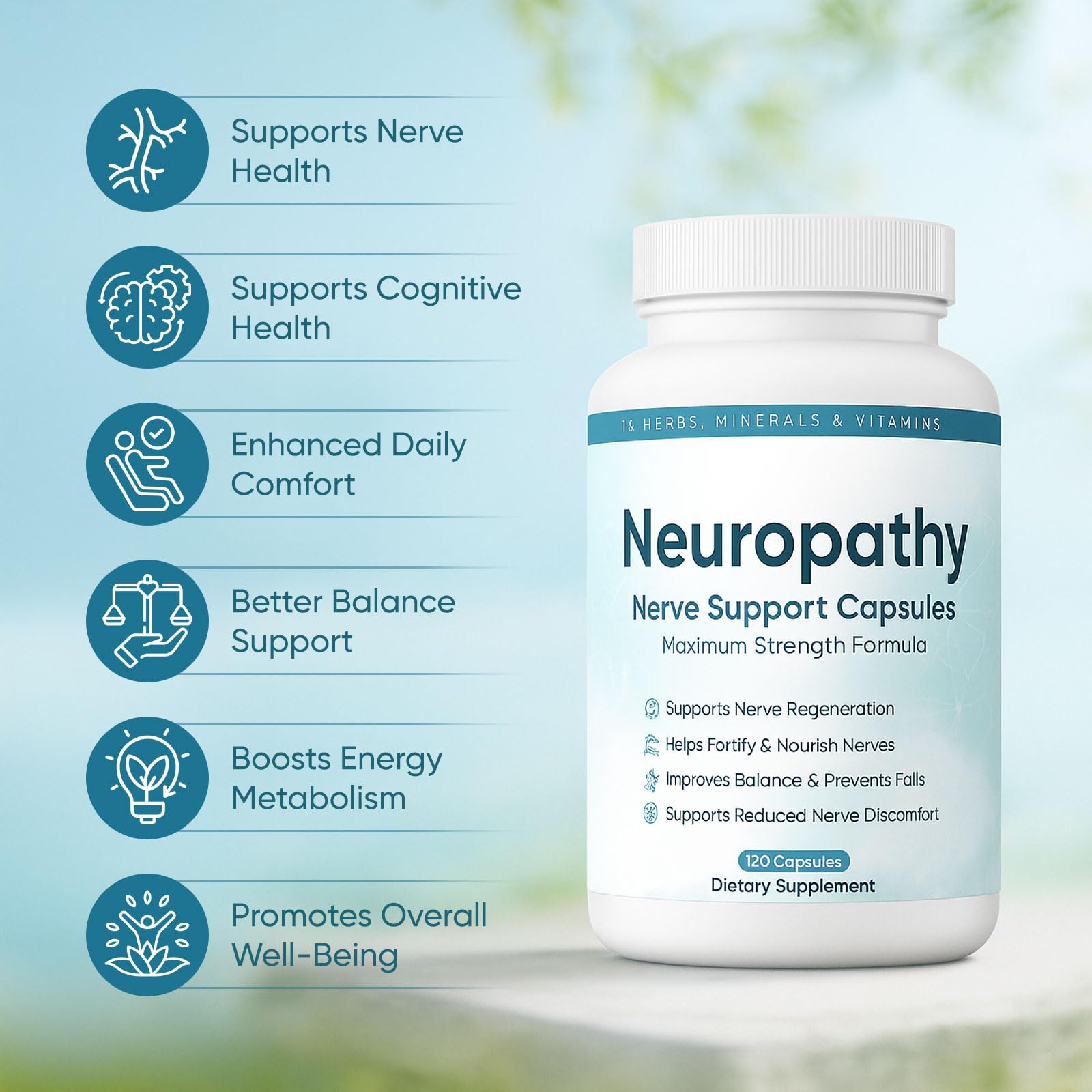 XIOEGSKE Neuropathy Support pour showing easy-to-take capsules