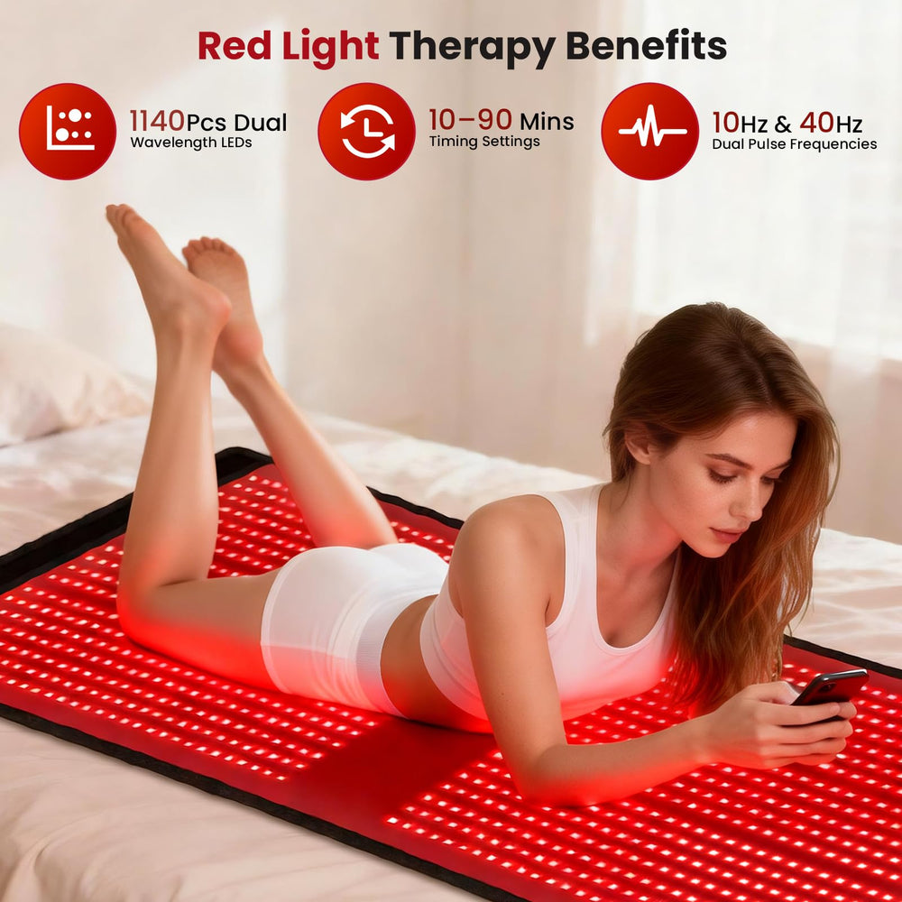 XKETA red light therapy mat folded for targeted back use