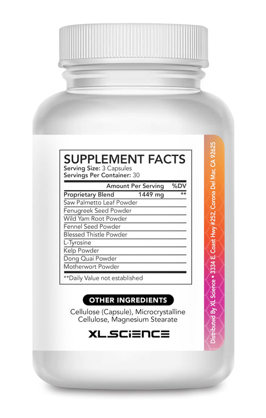 XL Science Quick Curve bottle side view with label detail and product presence.