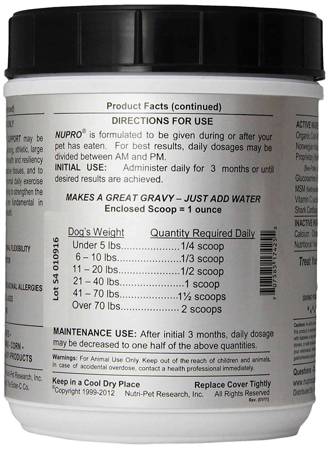 Xllent Nupro immune-support powder texture shown for dogs.