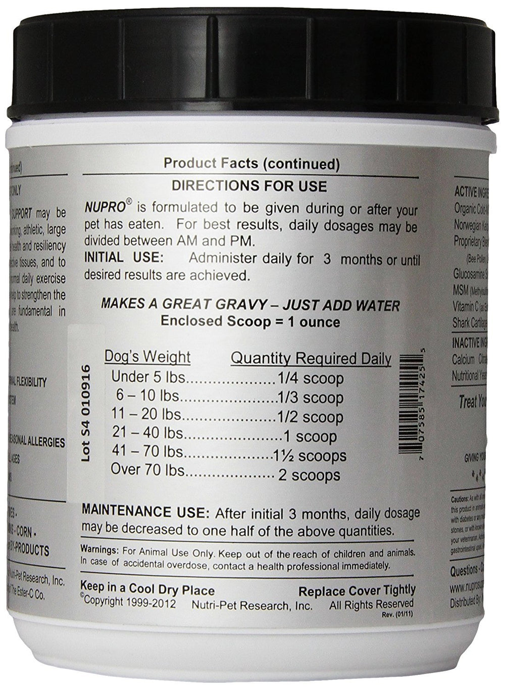 Xllent Nupro immune-support powder texture shown for dogs.