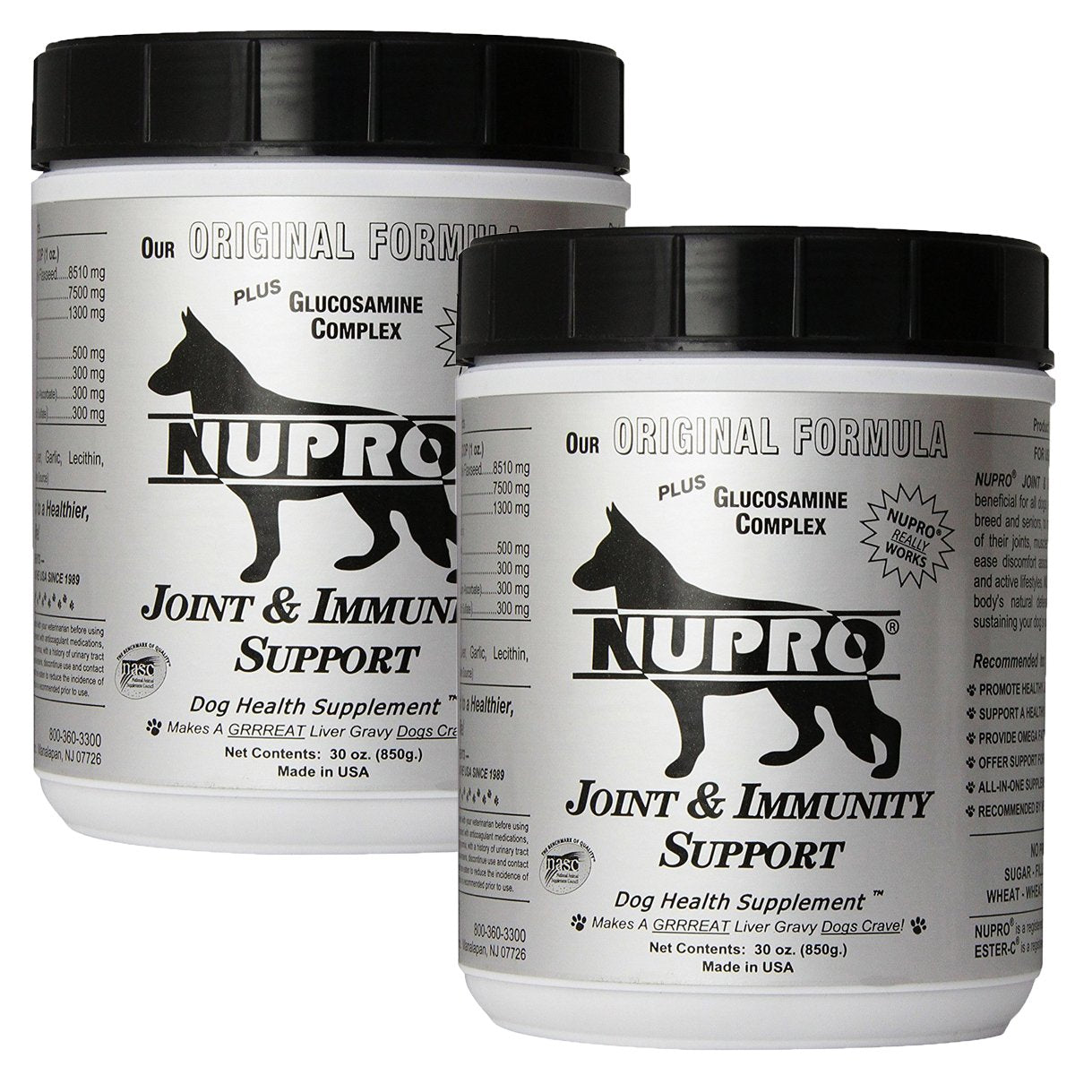 Xllent Nupro joint supplement bottle on the counter supports mobility.