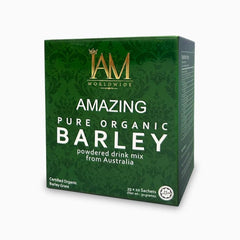 XLXZHYF IAM Amazing Pure Barley Powder pouring to mix with water or juice.