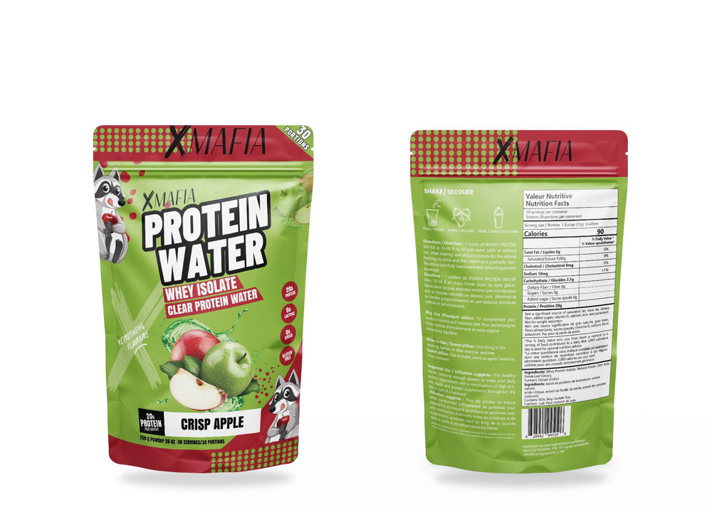 XMafia Protein Water 30 servings tub indicates reliable supply for active days