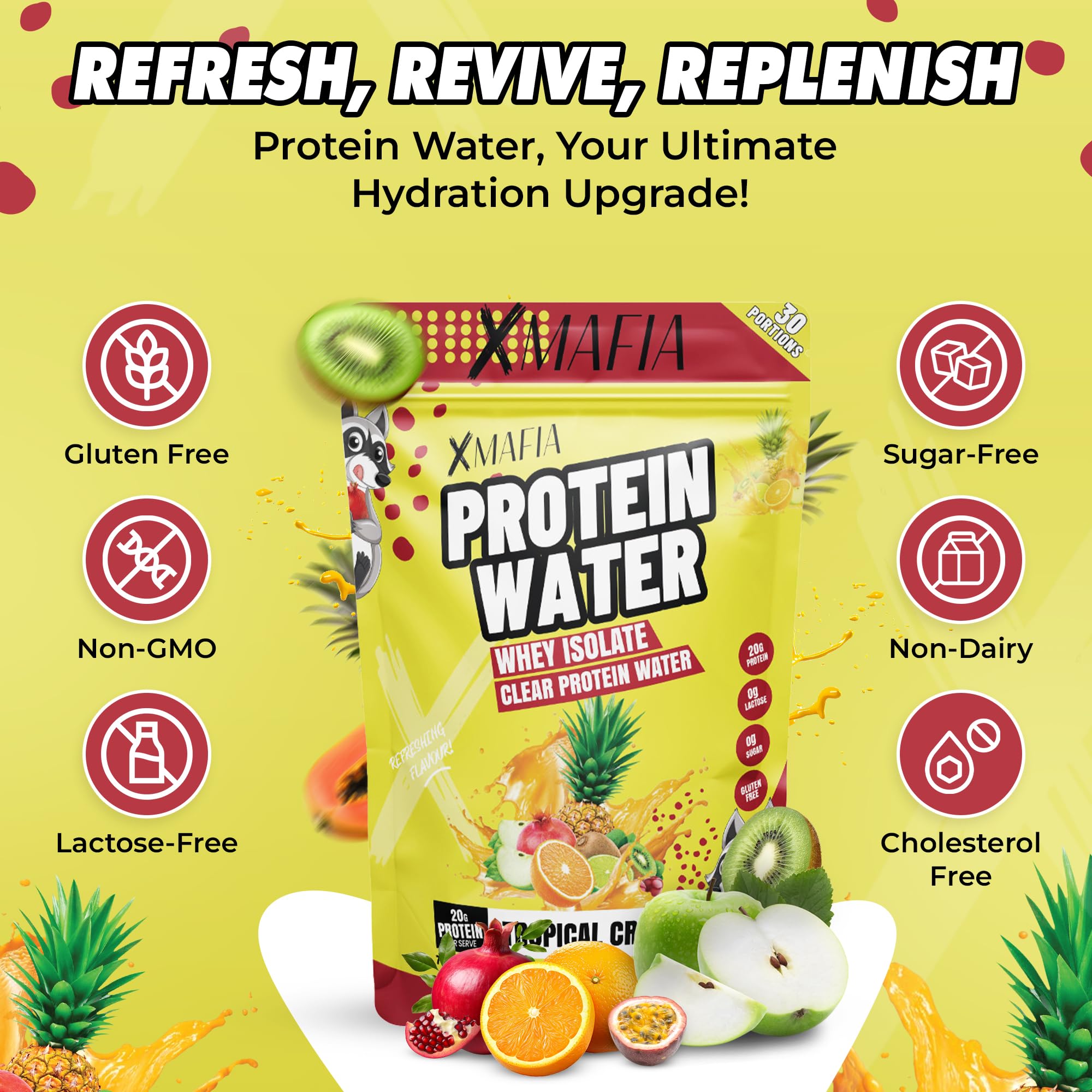 XMafia Protein Water post-workout bottle for quick recovery during breaks.