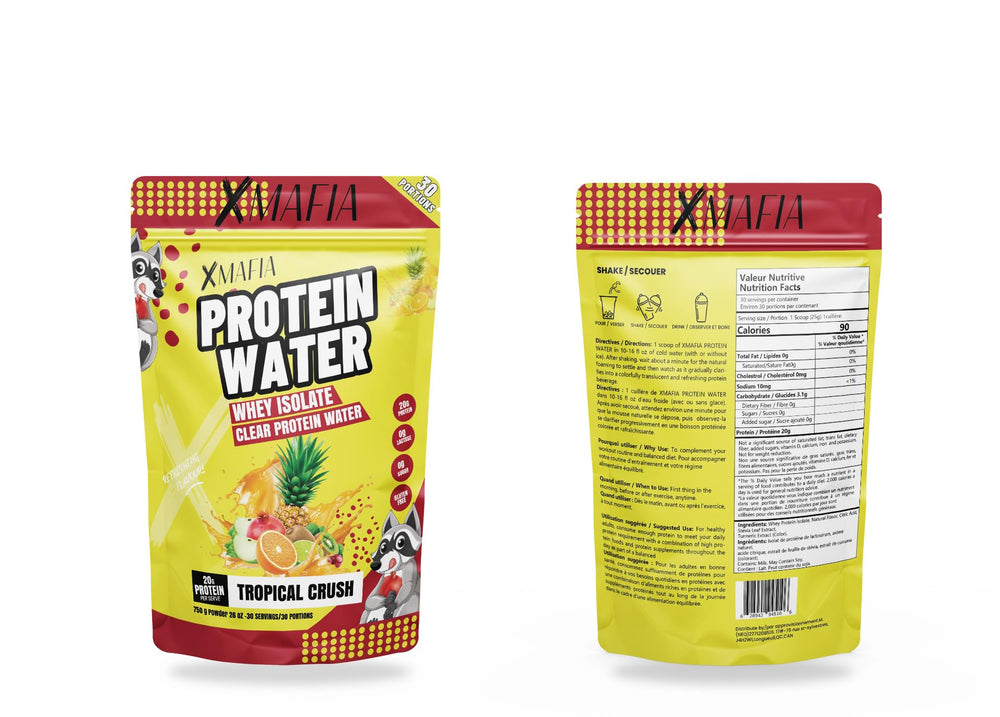 XMafia Protein Water tropical crush with ice offers a refreshing break.
