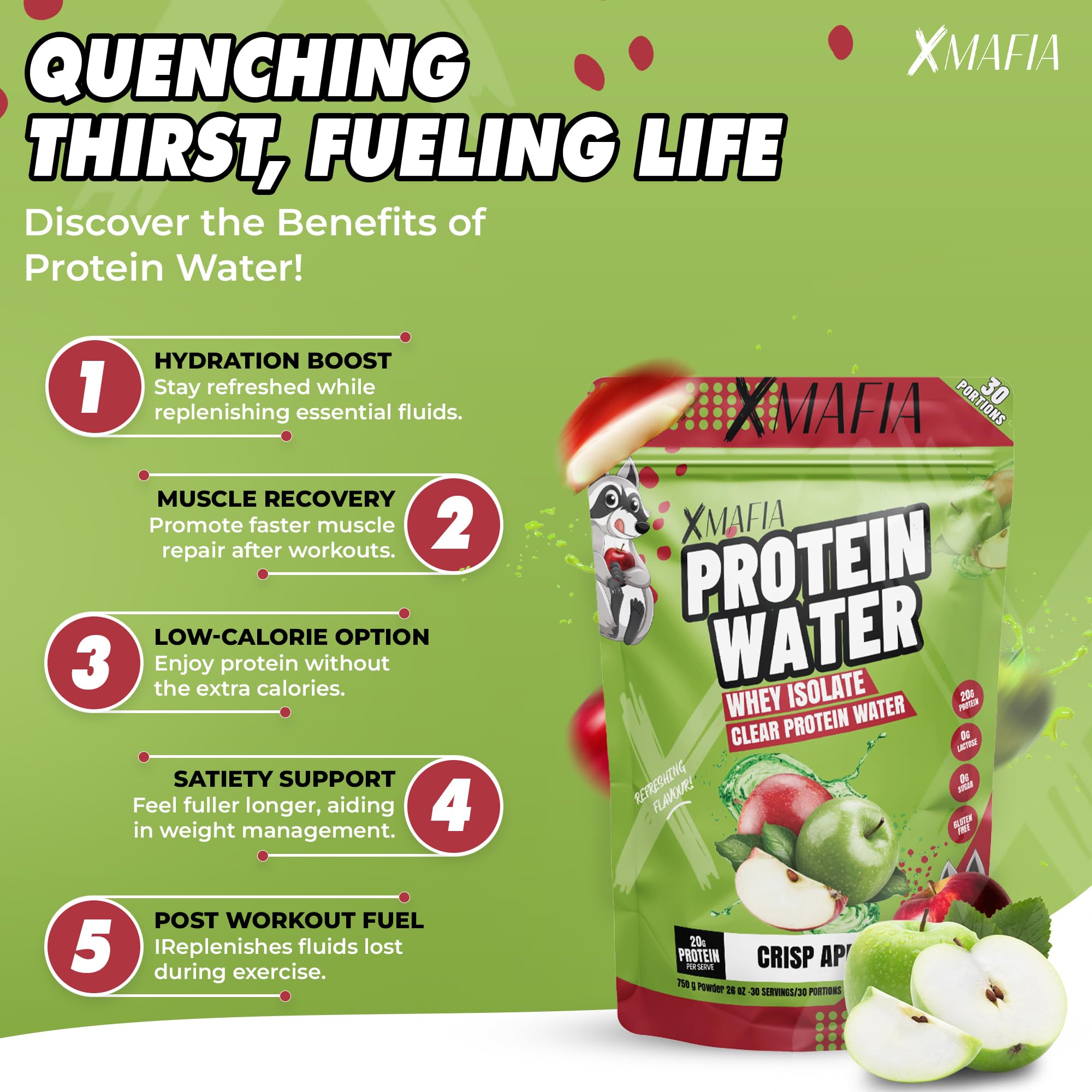 XMafia Protein Water post-workout bottle in gym setting for quick recovery