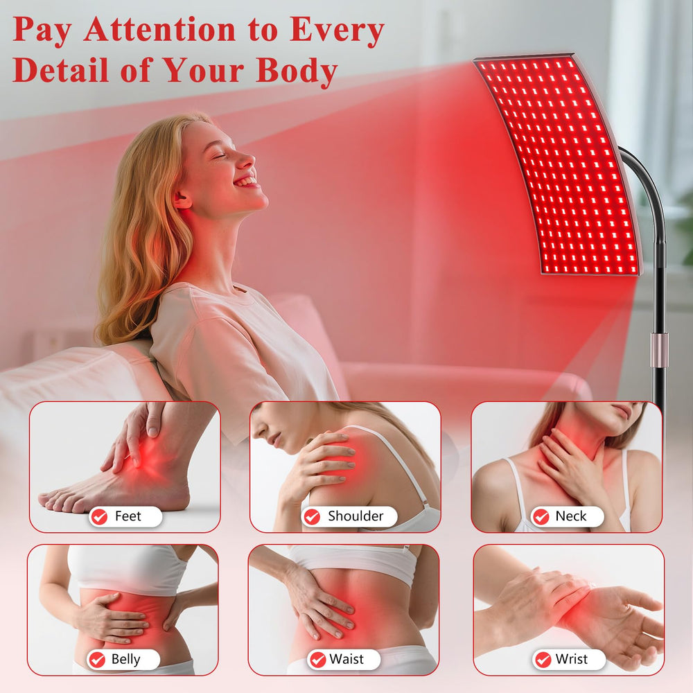 XMZXMZ red light panel with adjustable stand targeting neck and shoulders.